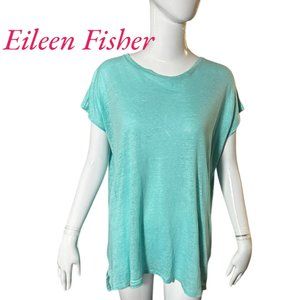 EILEEN FISHER 100% ORGANIC LINEN OVERSIZED TOP (SZ SM/FITS MORE LIKE A LRG-XRLG)